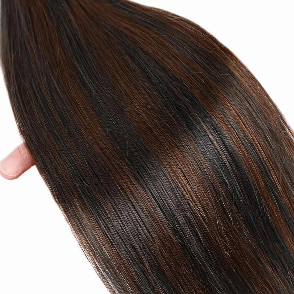 Hair P1B30 Bundle Highlight Straight Human Hair Bundles Color 30 Straight 3 Bundles 28 30 32 Inch Two Tone Black Mixed With Light Brown Bundle