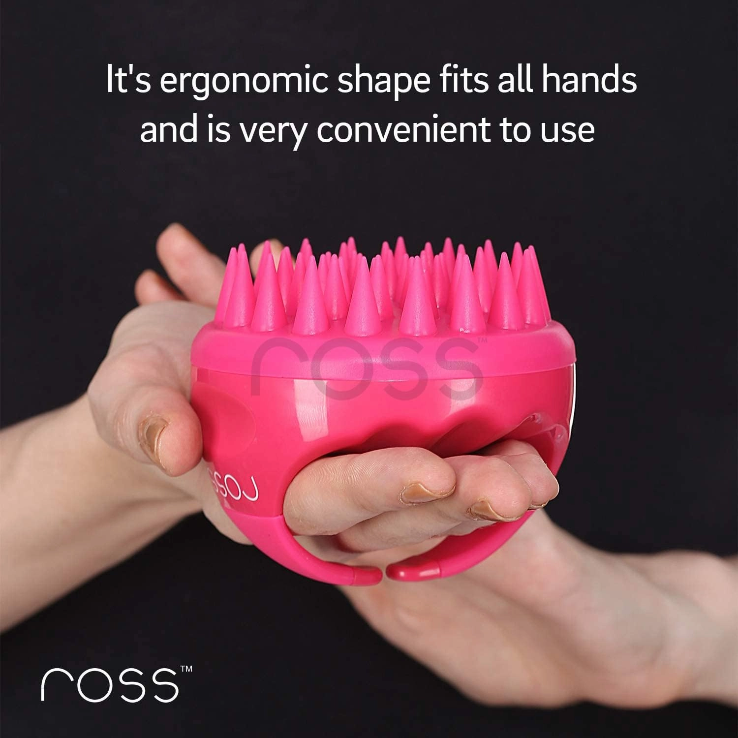 Hair Scalp Massager Shampoo Brush with Soft Silicone Bristles for Anti Dandruff, Exfoliating with Scalp Care Manual Head Massager, 1 Count (Pack of 1) (Style 1, Pink)