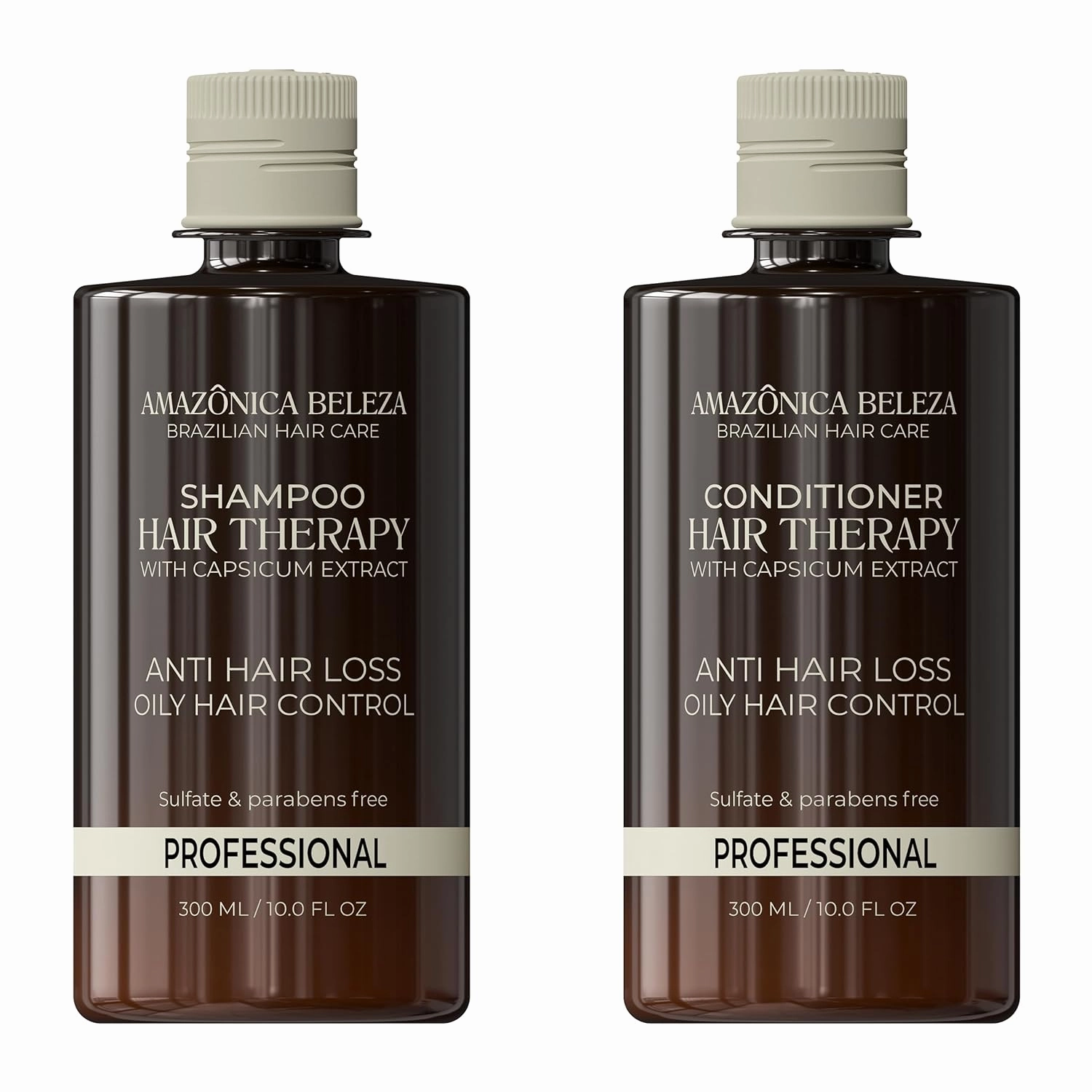 Hair Therapy Shampoo & Conditioner Set for Stronger, Thicker Hair - Professional Anti-Hair Loss and Oil Control, Hydrates and Adds Shine, Paraben-Free, Silicone-Free