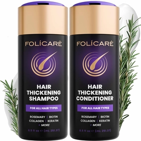 Hair Thickening Shampoo and Conditioner For Women & Men, Biotin Shampoo & Conditioner Set, Men & Women's Thinning Damaged & Curly Hair, Sulfate & Paraben Free