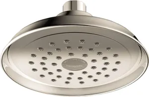 hansgrohe Joleena 6-inch Showerhead Transitional 1-Spray Full with QuickClean in Polished Nickel, 04780830