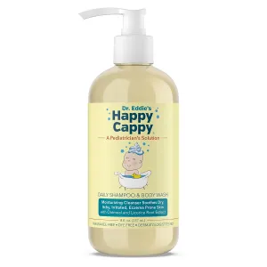 Happy Cappy Baby Shampoo and Body Wash - Eczema Body Wash for Kids, Toddler, Adults, Helps with Dryness, Reduces Itching, Irritation, and Redness, Dermatologist Tested, Fragrance Free - 8 Fl Oz