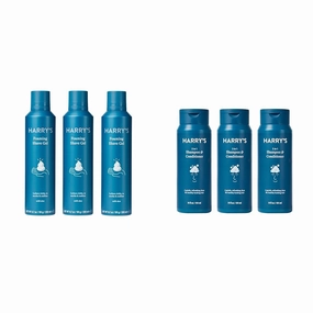 Harry's Shave Gel with an Aloe Enriched Formula - 3 pack (6.7oz) &Harry's Men's 2 in 1 Shampoo and Conditioner for All Hair Types | Gentle & Refreshing | 14 Fl Oz, 3 Count