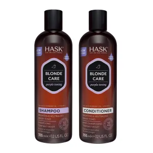 HASK BLONDE CARE 1 Shampoo   1 Conditioner Set for Blonde Hair, Vegan, Color Safe, Gluten-Free, Sulfate-Free