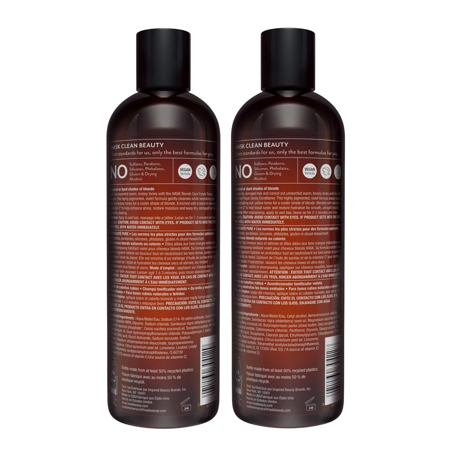HASK BLONDE CARE 1 Shampoo   1 Conditioner Set for Blonde Hair, Vegan, Color Safe, Gluten-Free, Sulfate-Free