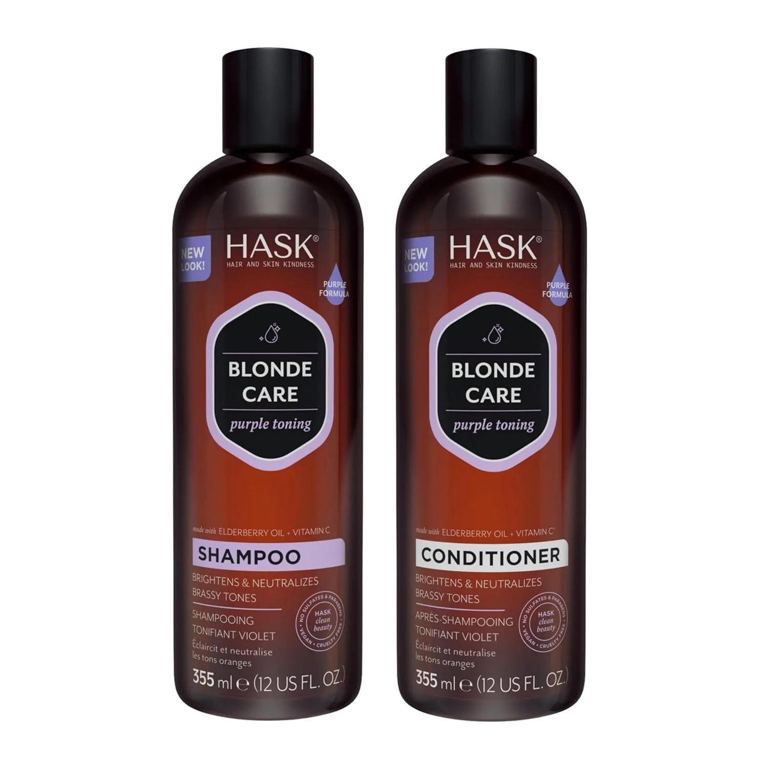 HASK BLONDE CARE 1 Shampoo   1 Conditioner Set for Blonde Hair, Vegan, Color Safe, Gluten-Free, Sulfate-Free