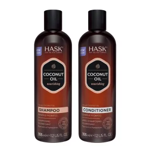 HASK COCONUT Nourishing Shampoo   Conditioner Set for All Hair Types, Color Safe, Gluten-Free, Sulfate-Free, Paraben-Free, Cruelty-Free - 1 Shampoo and 1 Conditioner
