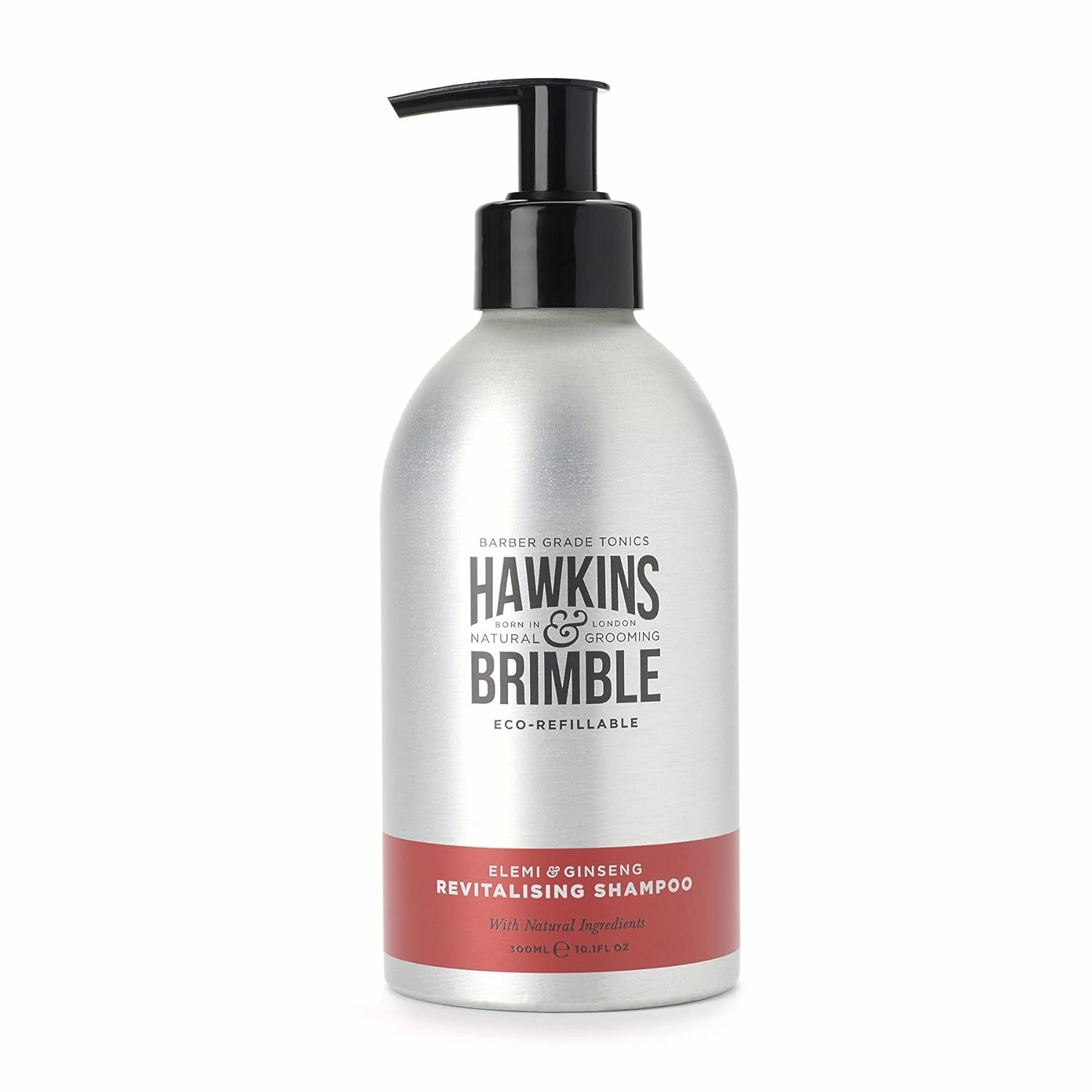 Hawkins & Brimble Shampoo Eco-Refillable for Men - 300ml Revitalise Hair Dry Scalp Dandruff Maintenance | Bottle for Life Eco Friendly