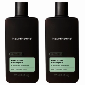 Hawthorne Men's Everyday Shampoo. For Stronger, Healthier Hair with Pure Avocado Oil and Coconut Oil. Mint and Eucalyptus Scent. Natural, Sulfate Free, Paraben Free. 8 fl. oz. 2-Pack.