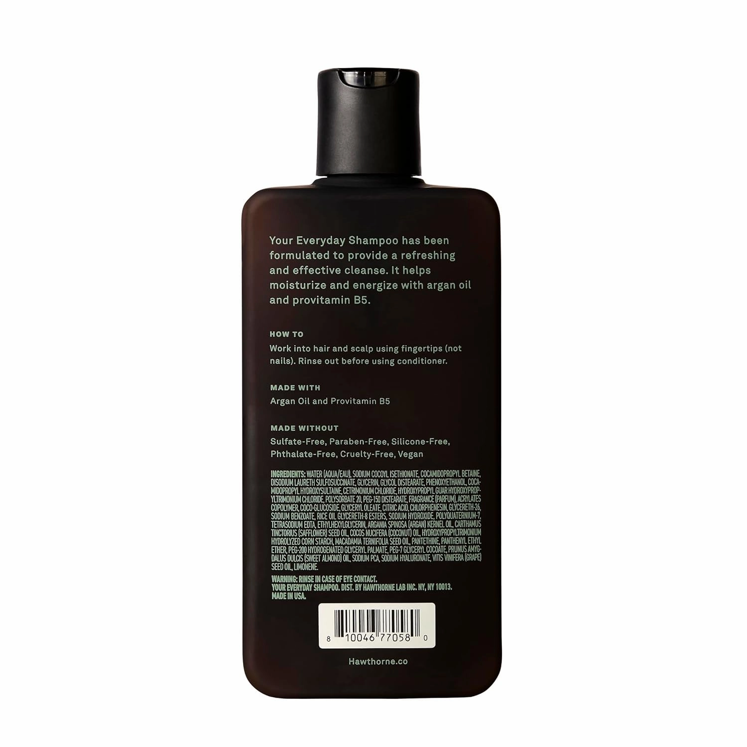 Hawthorne Men's Everyday Shampoo. For Stronger, Healthier Hair with Pure Avocado Oil and Coconut Oil. Mint and Eucalyptus Scent. Natural, Sulfate Free, Paraben Free. 8 fl. oz. 2-Pack.