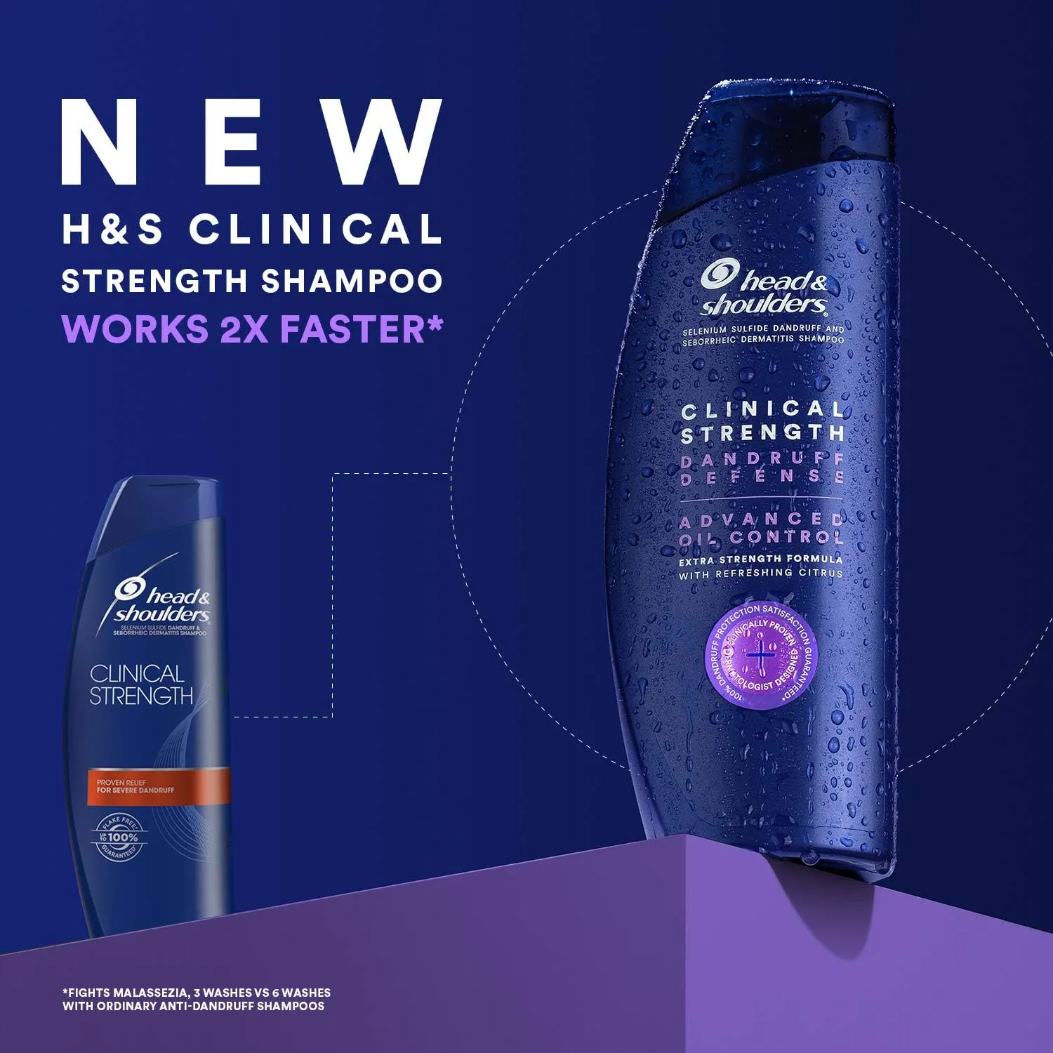 Head & Shoulders Clinical Dandruff Shampoo Twin Pack, Prescription Strength, Oil & Flake Control, Seborrheic Dermatitis Relief, Citrus, 13.5 Fl Oz Each (Set of 2)