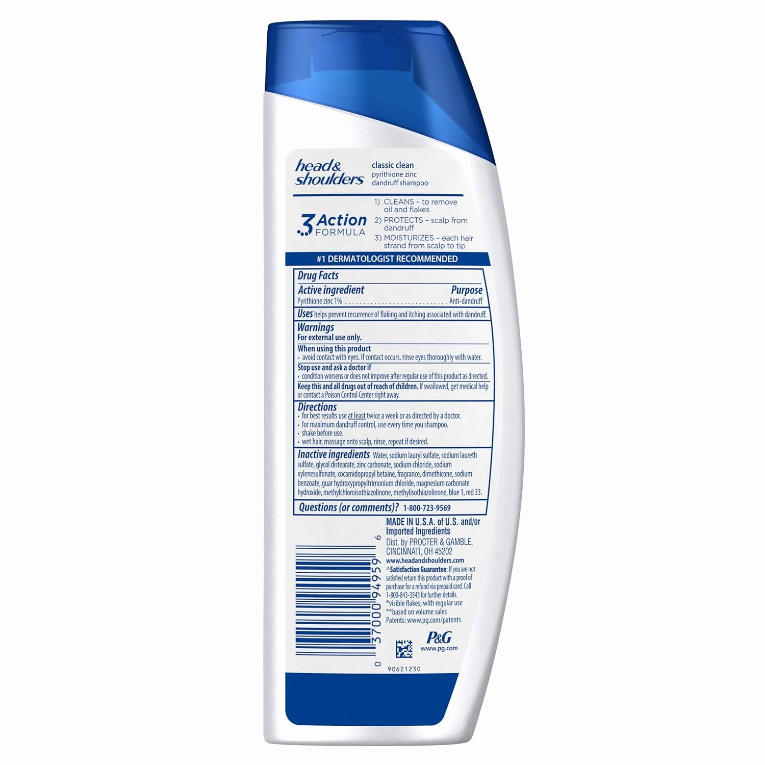 Head and Shoulders Classic Clean Anti-Dandruff Shampoo 8.45 Fl Oz (Pack of 6)