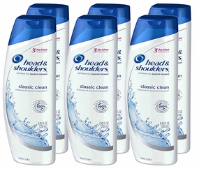 Head and Shoulders Classic Clean Anti-Dandruff Shampoo 8.45 Fl Oz (Pack of 6)