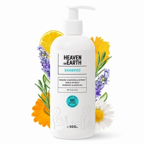 Heaven on Earth - 100% Natural, Vegan Shampoo Helps Prevent Hair Loss, FREE of Paraben, Sulfate, Gluten, Dye, Parfum- Plant Based, Organic Ingredients Lemon, Rosemary 300ML/10 oz
