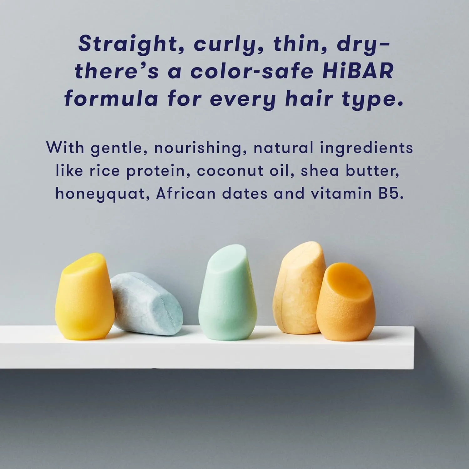 HiBAR - Moisturize Shampoo & Conditioner Set - For Dry, Frizzy Hair - Nourish & Hydrate -Coconut Oil, Cocoa Butter & Vitamin B5 -Plastic, Soap, Paraben & Sulfate-Free -Color Safe & Vegan -2 Solid Bars
