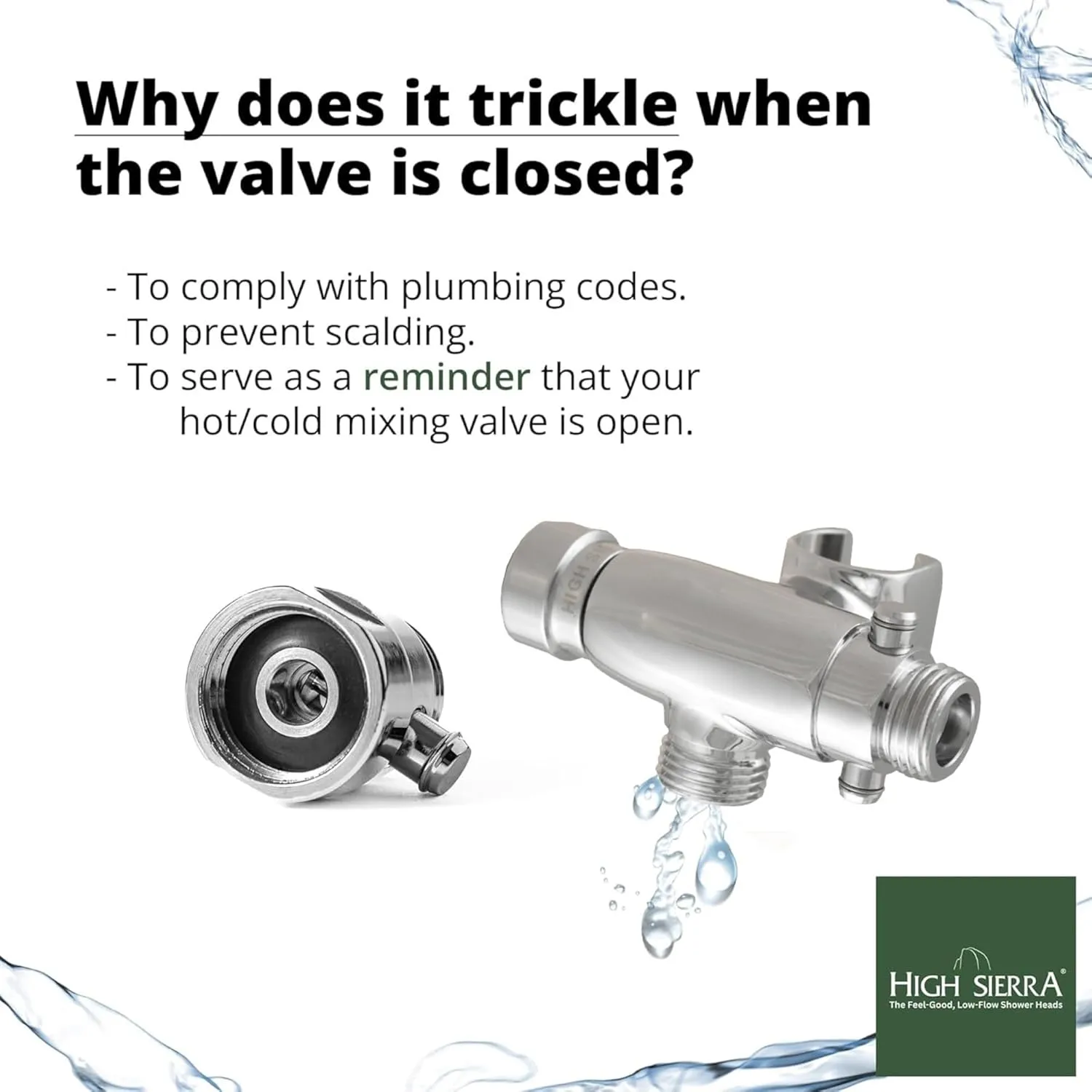 High Sierra® - Solid Metal 4-Way Combo REFLECTION™ Fixed and Hanheld Shower Heads with Slipped Free Rubber Grip. Run Separately or Both at Full Flow - 1.8 GPM per Shower Head - Brushed Nickel Finish