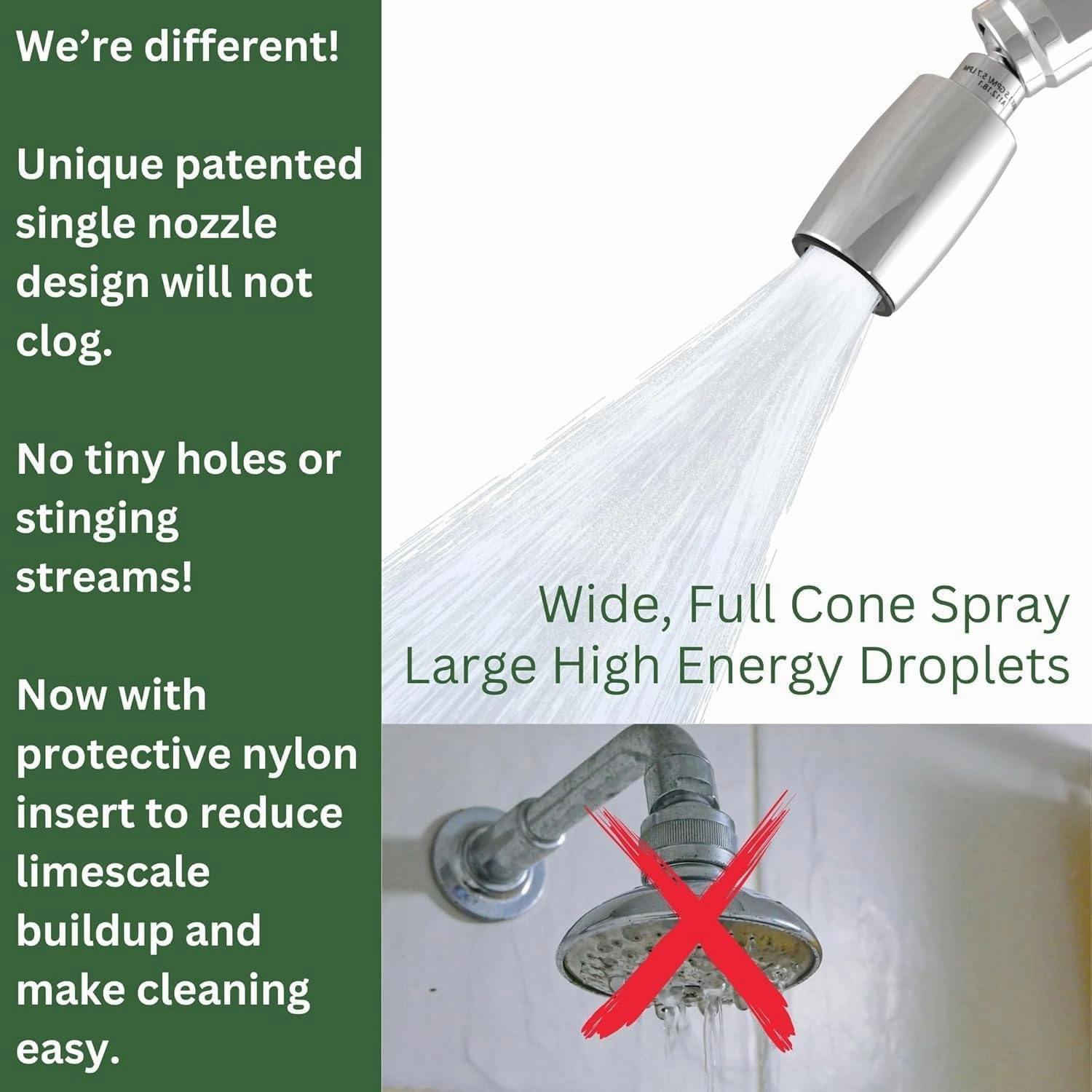 High Sierra Showerheads® - CLASSIC™ Solid Metal 1.8 GPM Award Winning, Low Flow Shower Head, Patented Nozzle Never Clogs - Matte Black Finish
