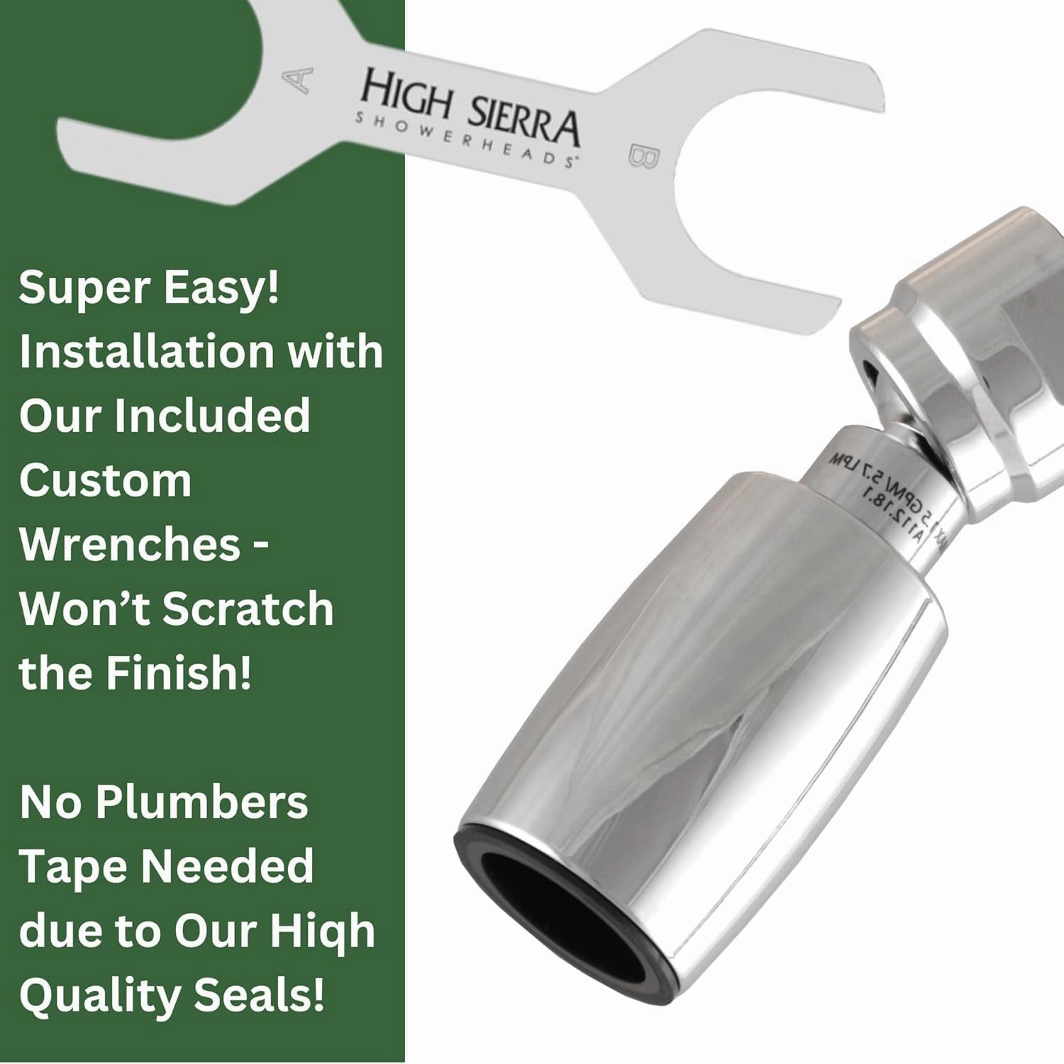 High Sierra Showerheads® - CLASSIC™ Solid Metal 1.8 GPM Award Winning, Low Flow Shower Head, Patented Nozzle Never Clogs - Matte Black Finish
