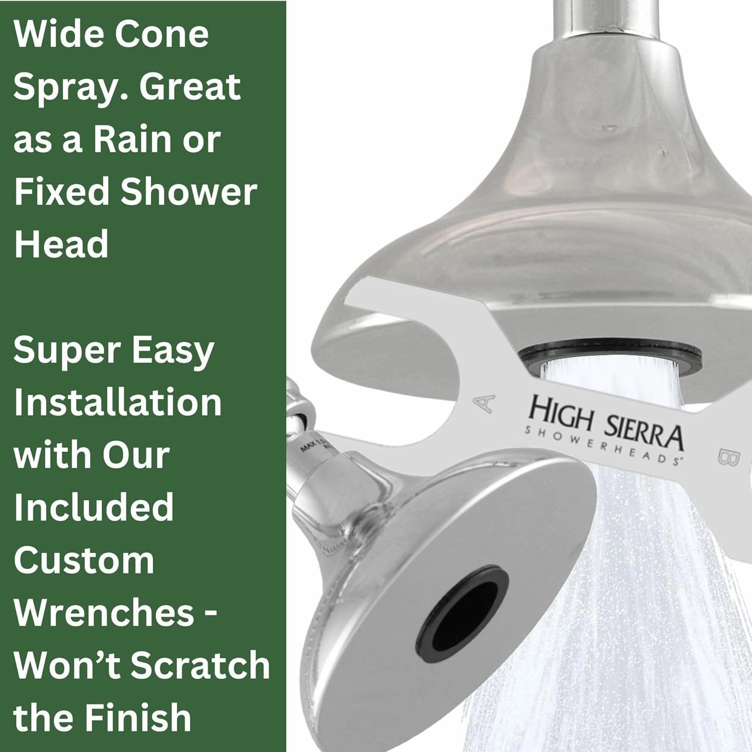 High Sierra Showerheads® - HALF DOME® Solid Metal 1.25 GPM Rain Shower, Ultra Low Flow Shower Head, Patented Nozzle Never Clogs - Brushed Nickel Finish