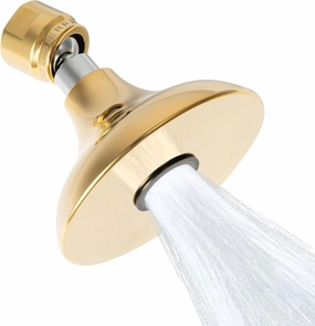 High Sierra Showerheads® - HALF DOME® Solid Metal 1.25 GPM Rain Shower, Ultra Low Flow Shower Head, Patented Nozzle Never Clogs - Polished Brass Finish