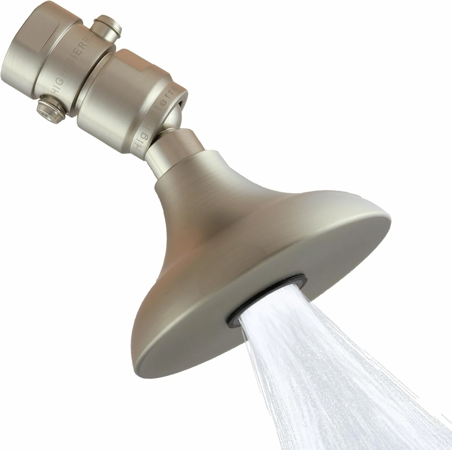 High Sierra Showerheads® - HALF DOME® Solid Metal 2.0 GPM Rain Shower, High Pressure Shower Head with Trickle Valve, Patented Nozzle Never Clogs - Brushed Nickel Finish