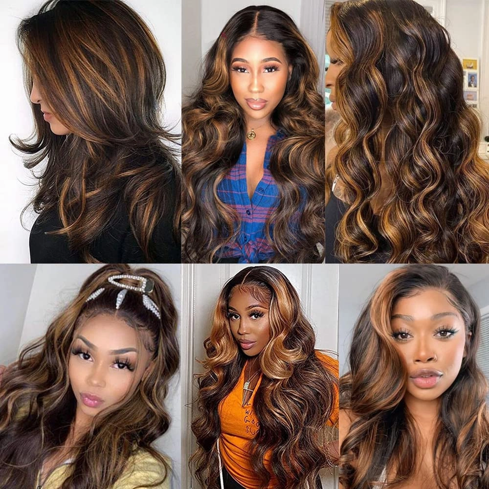 Highlight Bundle P4/30 Body Wave Bundles Dark Brown Tow Tone Human Hair Bundle Grade 8A Real Unprocessed Virgin Hair Extensions Piano Color 8 10 12 Inch