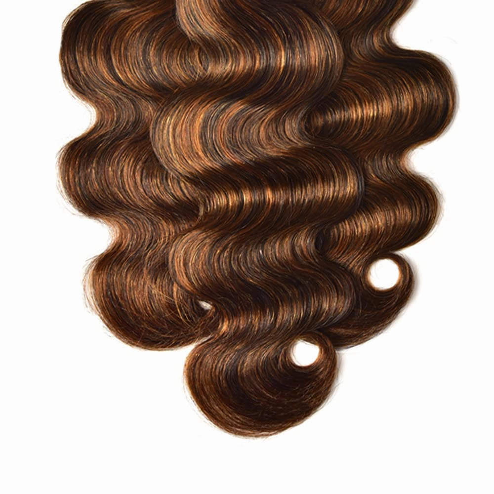 Highlight Bundle P4/30 Body Wave Bundles Dark Brown Tow Tone Human Hair Bundle Grade 8A Real Unprocessed Virgin Hair Extensions Piano Color 8 10 12 Inch