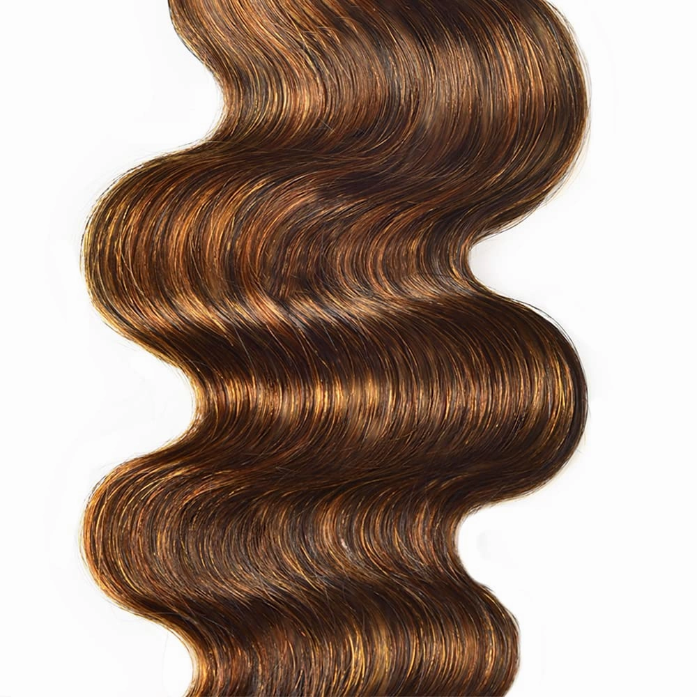 Highlight Bundle P4/30 Body Wave Bundles Dark Brown Tow Tone Human Hair Bundle Grade 8A Real Unprocessed Virgin Hair Extensions Piano Color 8 10 12 Inch