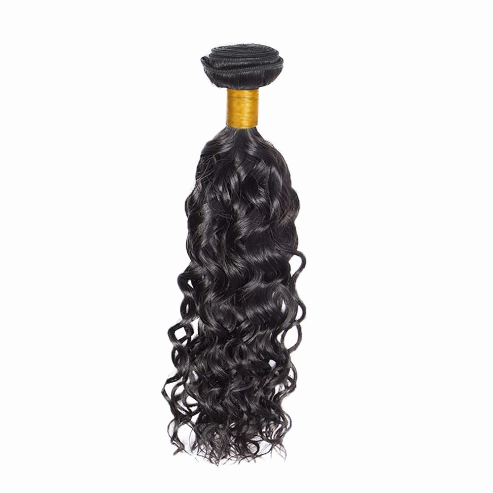 Human Hair Bundles Water Wave Bundles 18 Inch 1 Bundle Unprocessed Brazilian Virgin Hair #1B Natural Color Water Wave Human Hair Extensions