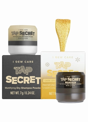I DEW CARE Dry Shampoo Powder Set - Tap Secret Medium Brown Limited Edition   Original | Strengthening & Volumizing, Powder Type, Refillable, Travel size