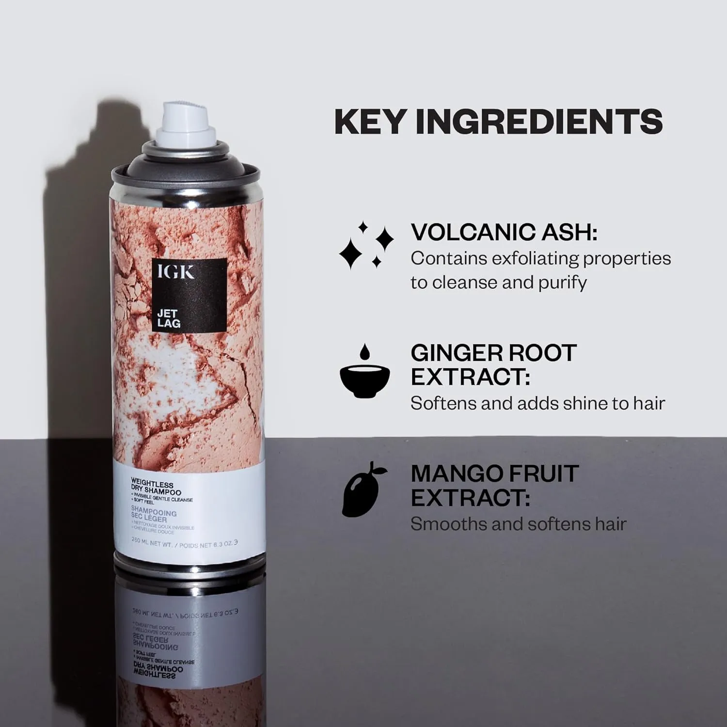 IGK JET LAG Invisible Dry Shampoo | Weightless   Refresh Style | Vegan   Cruelty Free |