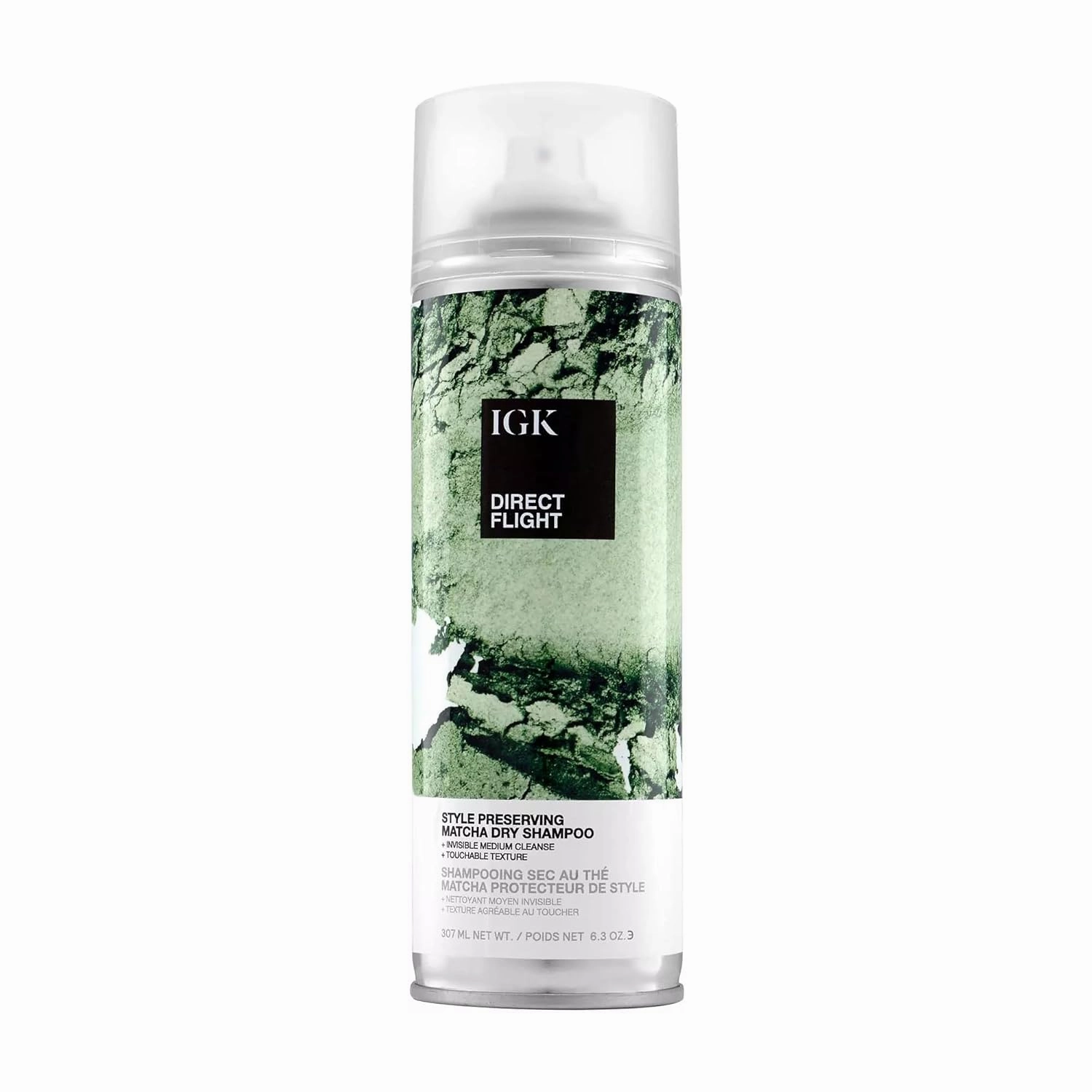 IGK DIRECT FLIGHT Multi-Tasking Matcha Dry Shampoo | Light Cleanse   Style Preserving | Vegan   Cruelty Free |