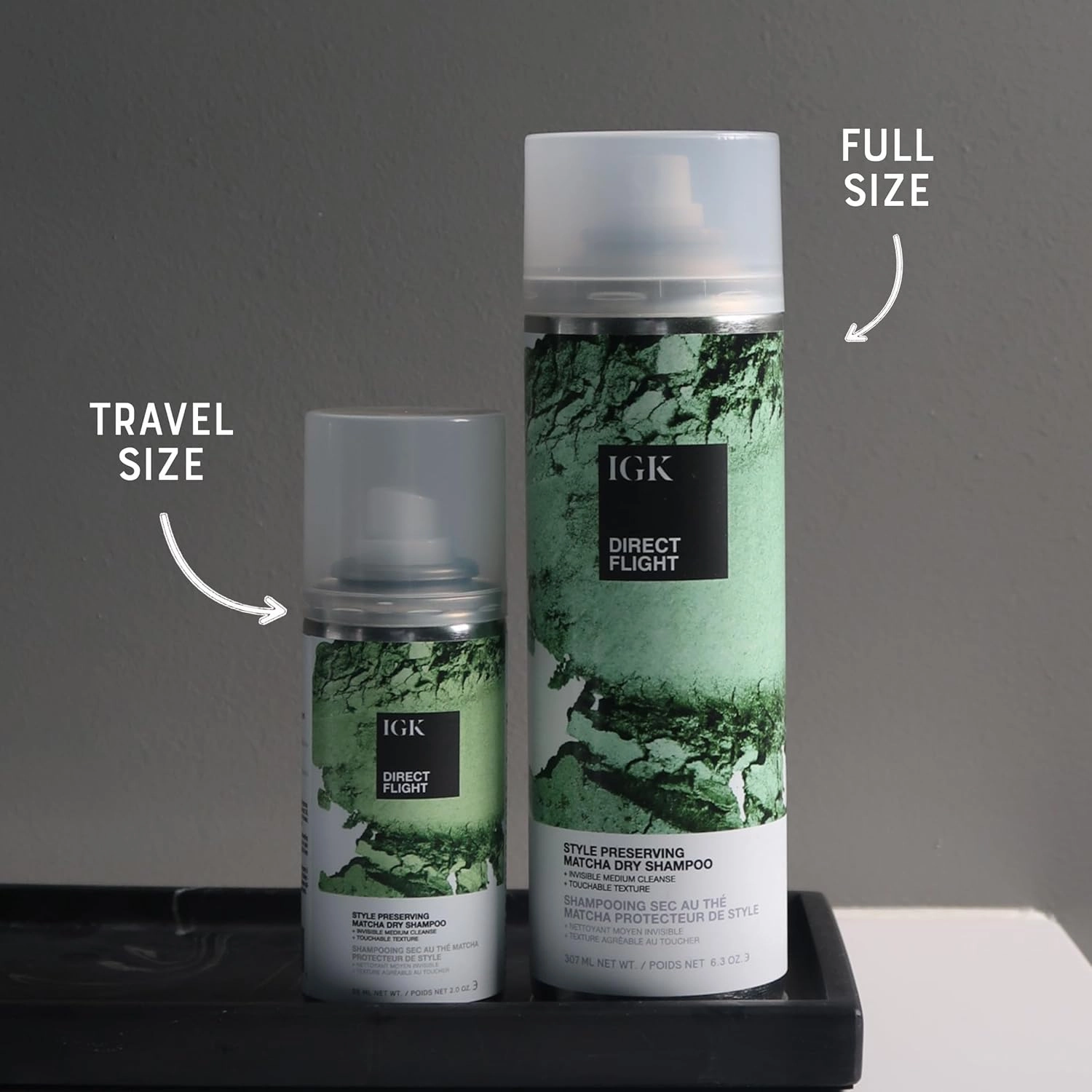 IGK DIRECT FLIGHT Multi-Tasking Matcha Dry Shampoo | Light Cleanse   Style Preserving | Vegan   Cruelty Free |