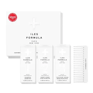 Iles Formula Signature Collection Box: Haute Performance Shampoo   Conditioner   Finishing Serum & Comb - Cleanse, Repair, & Protect All Hair Types, 6.8 Fl Oz (200 ML) Each