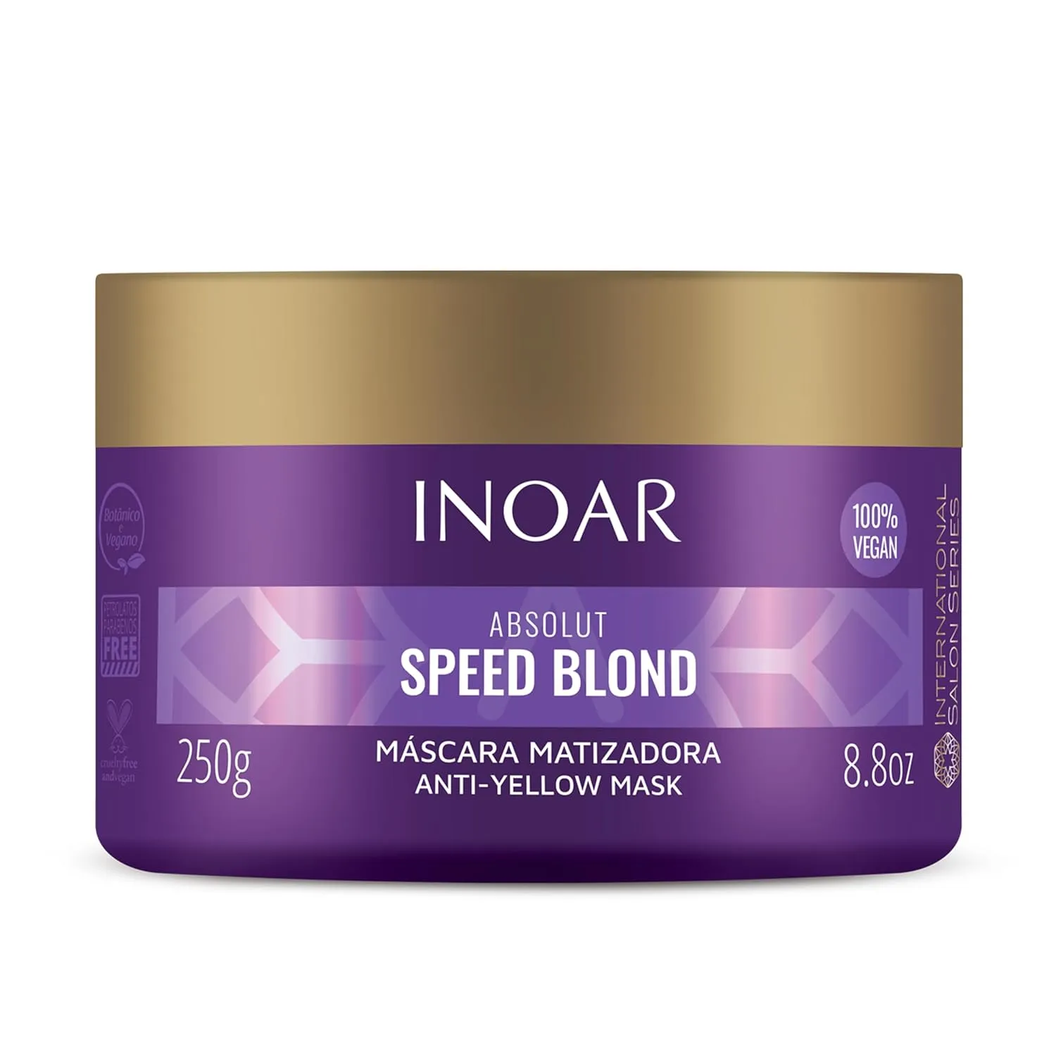 INOAR – Speed Blond Mask– Anti Yellowing Nourishing Hair Treatments, Hair Care for Blonde, Silver, Grey - Vegan Hair Product - Cruelty Free Haircare for Men and Women (8.8 oz.)