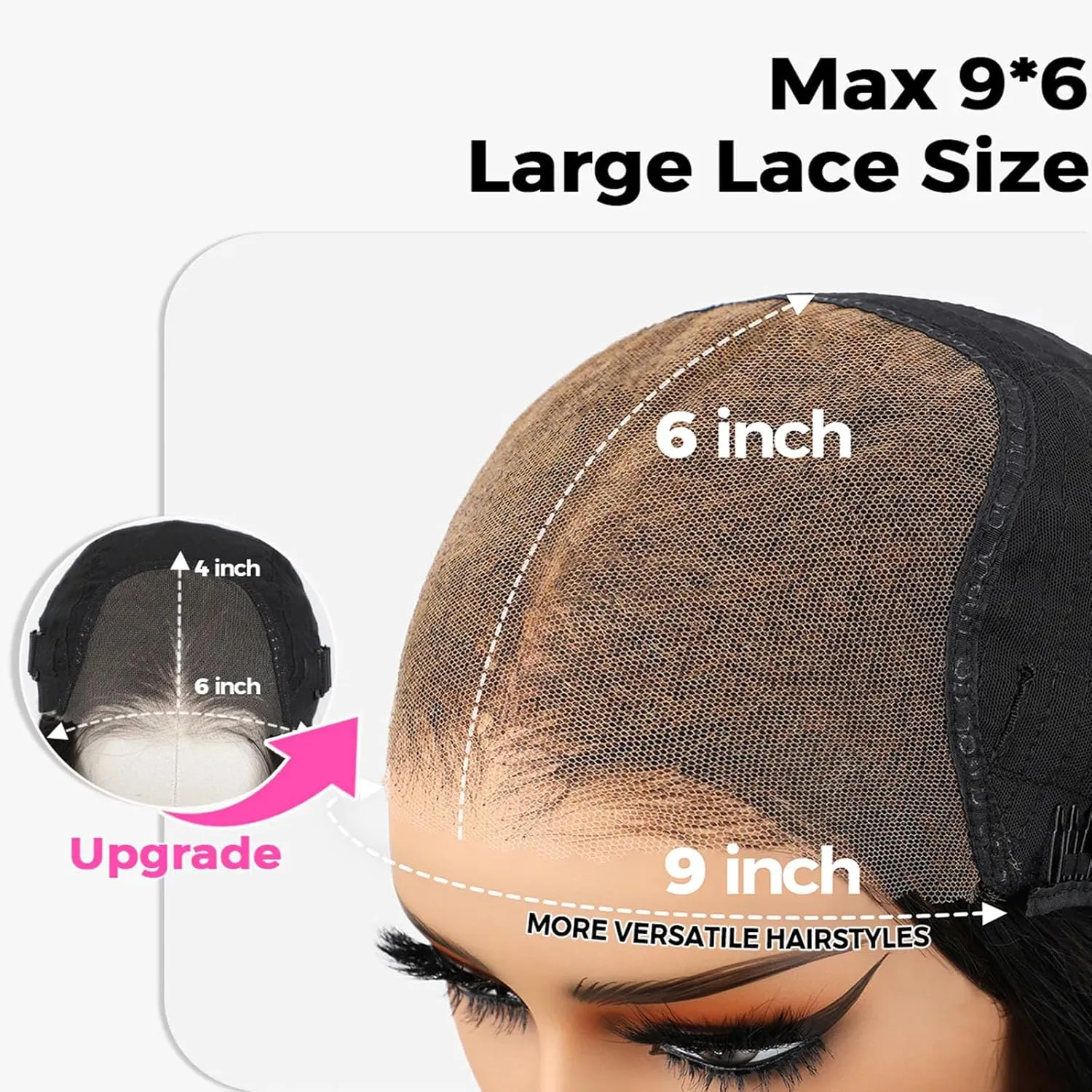 ISEE M-Cap Kinky Curly Wear Go Glueless Wigs Human Hair Pre Plucked Pre Cut Bleached Knots 9x6 HD Lace Glueless Human Hair Wigs For Women (Highlight Ombre, 16 Inch)