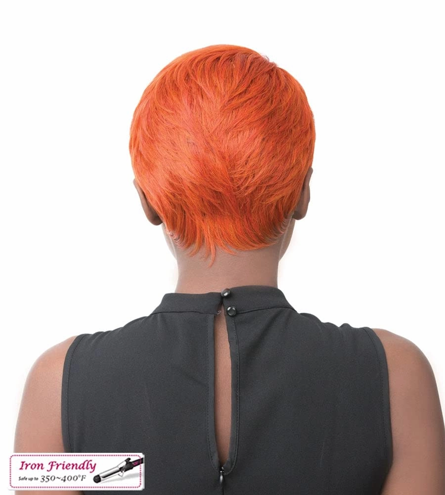 it's a Wig! - Full Wig Short Pixie Hair Cut Style with Heat Resistant Synthetic Wig - SIMONE (2 - DARK BROWN)