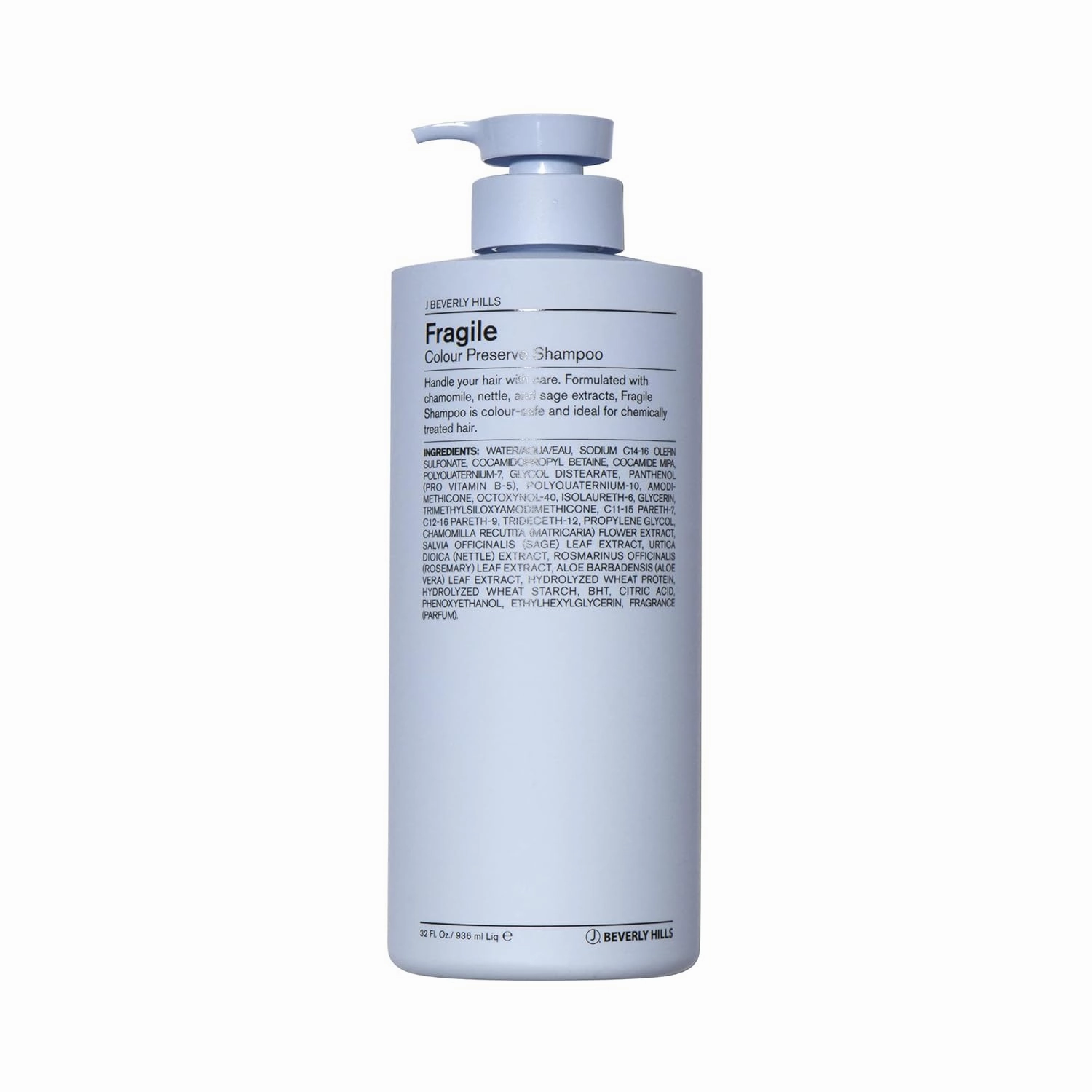 J Beverly Hills Blue Fragile Colour Preserve Shampoo with Sage Oil to Brighten Color, (3 Oz, 12 Oz, 32 Oz)