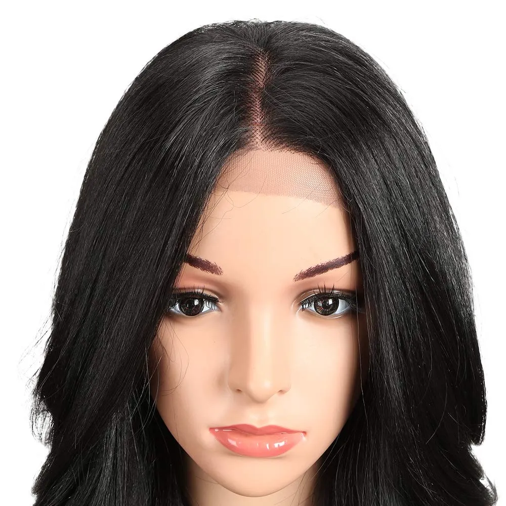 Joedir 26" Big Curly Wavy Supreme Free Parting HD Lace Frontal Wigs With Baby Hair High Temperature Synthetic Wigs For Women 180% Density Wigs(Black Color)
