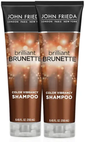 John Frieda Brilliant Brunette, Color Boosting Shampoo, Enhances and Protects Multi-Dimensional Tones, With Sweet Almond Oil to Rehydrate and Replenish Dry Hair, 8.45 Oz