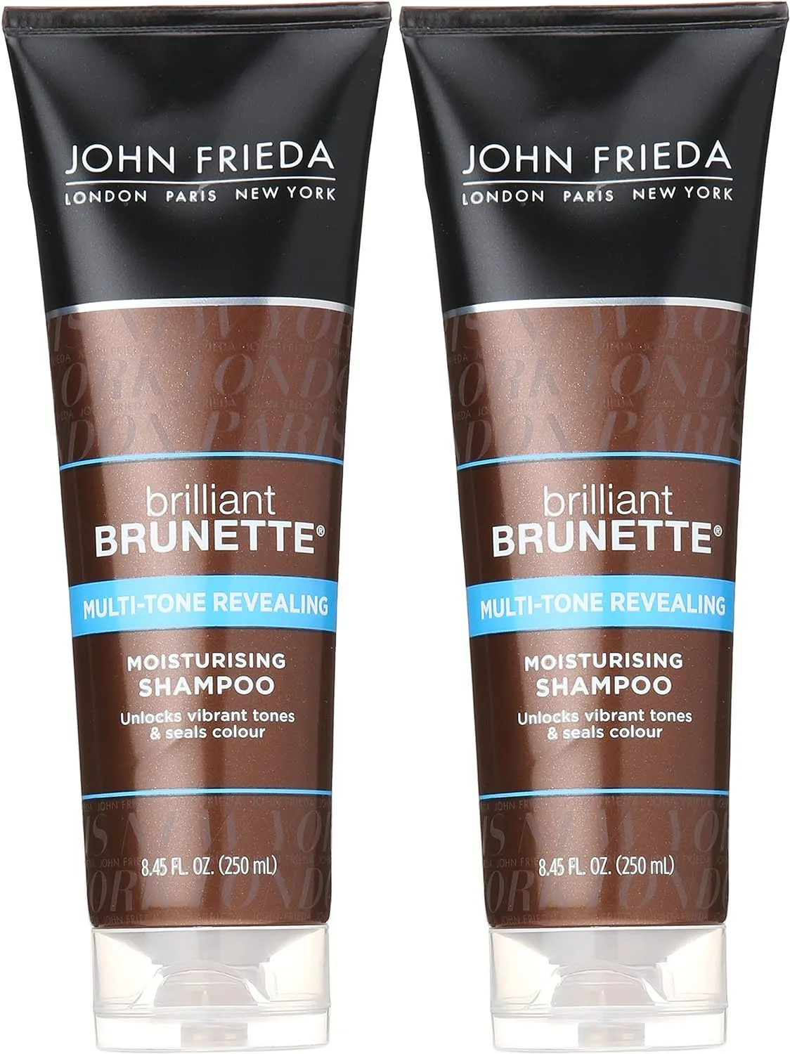 John Frieda Brilliant Brunette, Color Boosting Shampoo, Enhances and Protects Multi-Dimensional Tones, With Sweet Almond Oil to Rehydrate and Replenish Dry Hair, 8.45 Oz