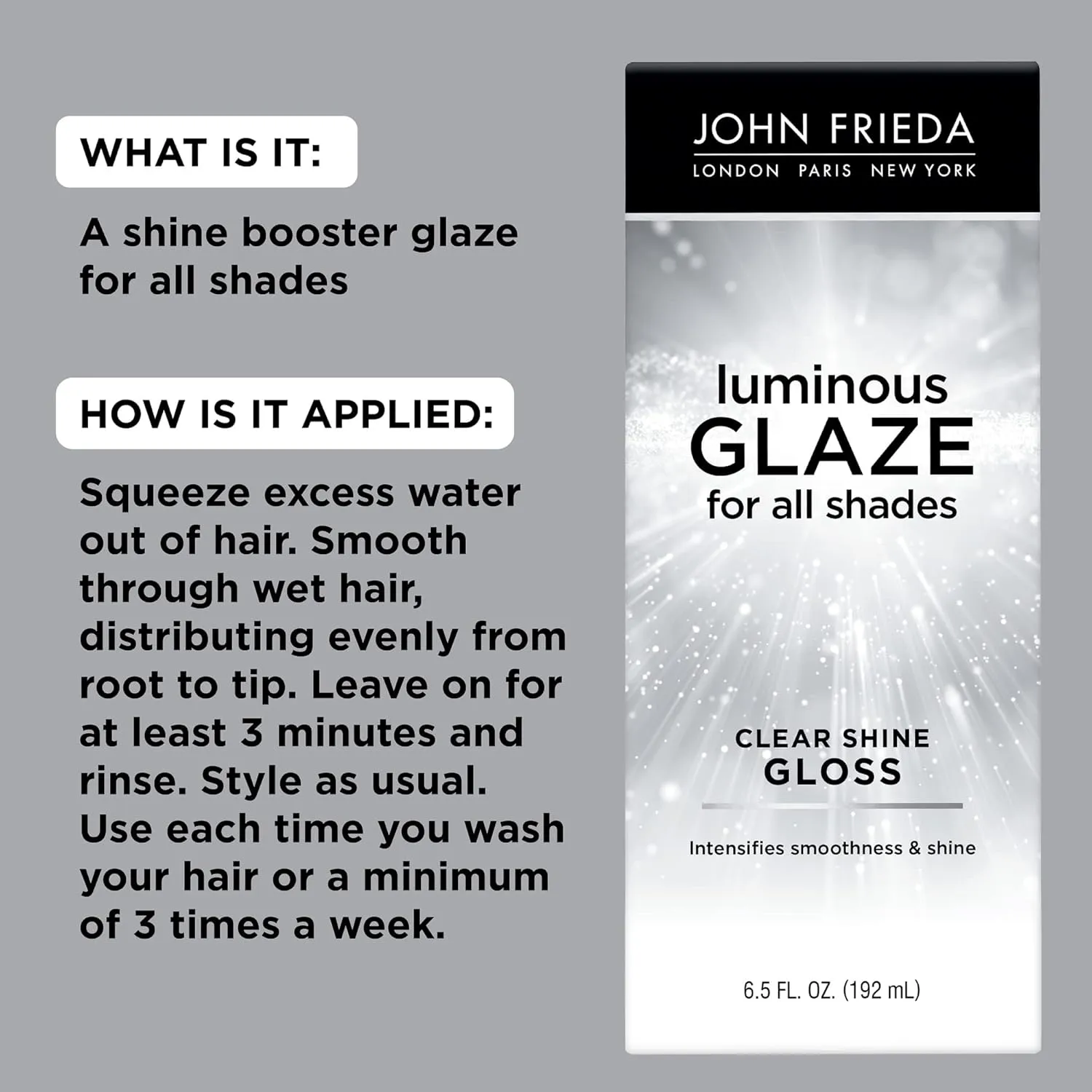 John Frieda Precision Foam Colour Luminous Glaze Clear Shine Gloss, Anti-Fade