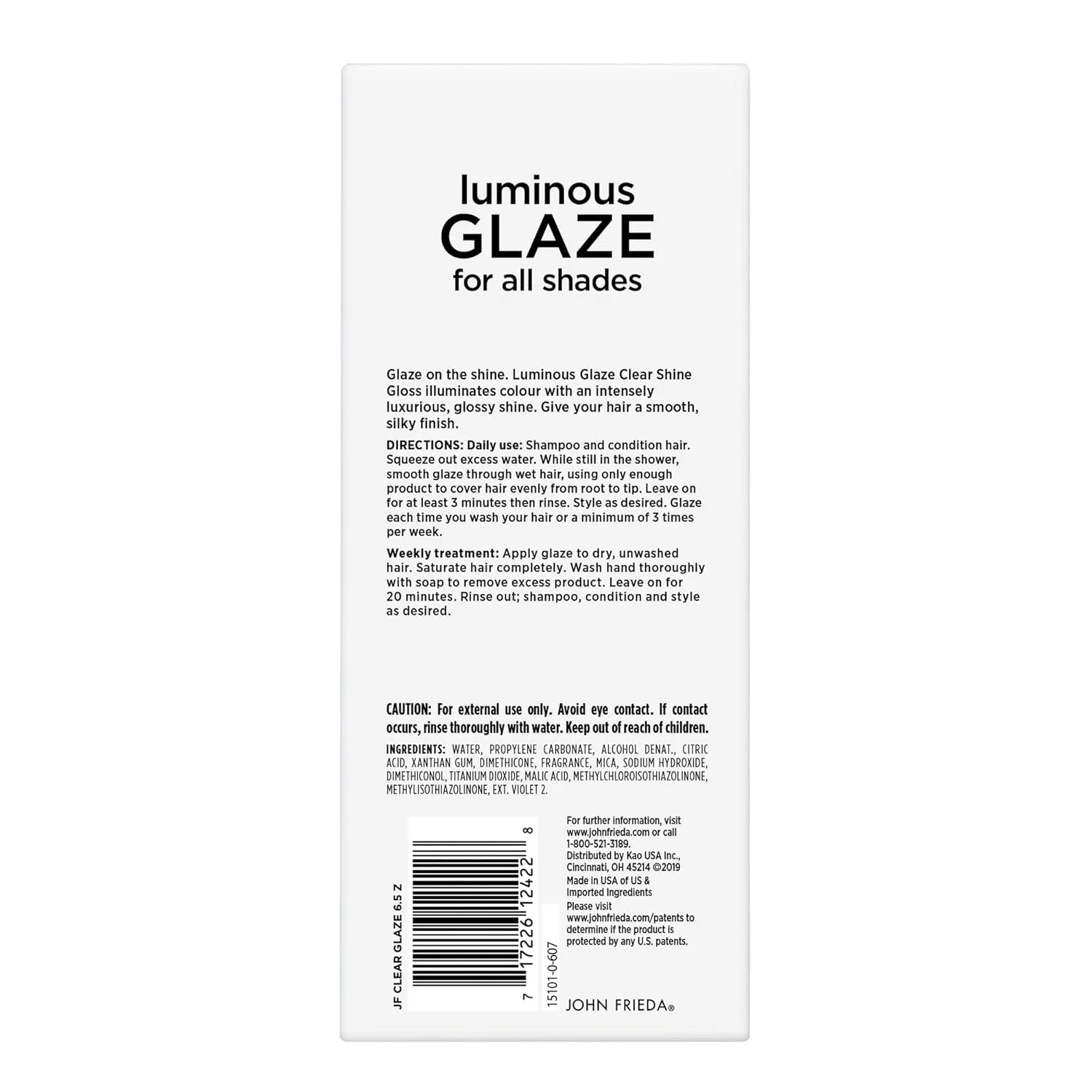 John Frieda Precision Foam Colour Luminous Glaze Clear Shine Gloss, Anti-Fade