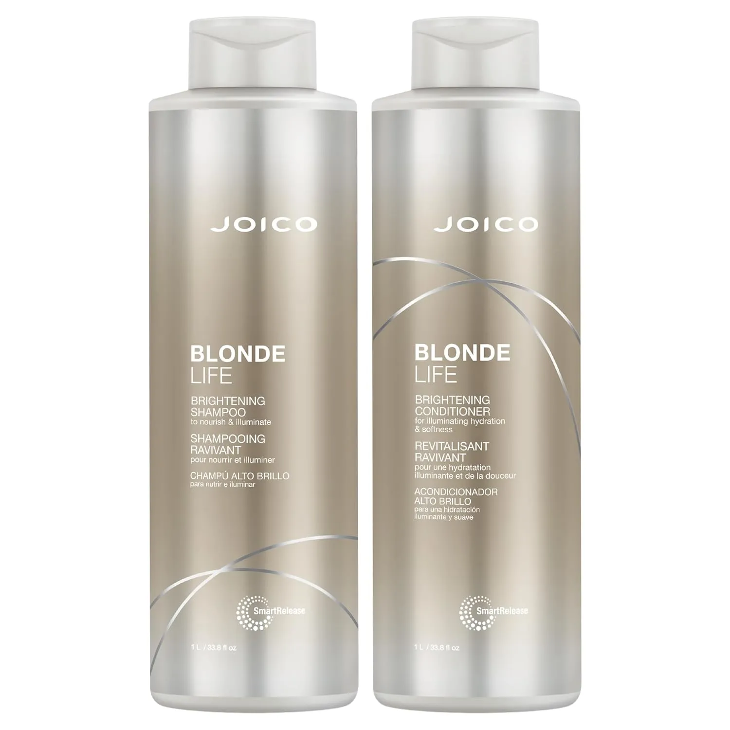 Joico Blonde Life Brightening Shampoo and Conditioner | For Blonde Hair | Add Softness & Smoothness | Sulfate Free | With Monoi & Tamanu Oil