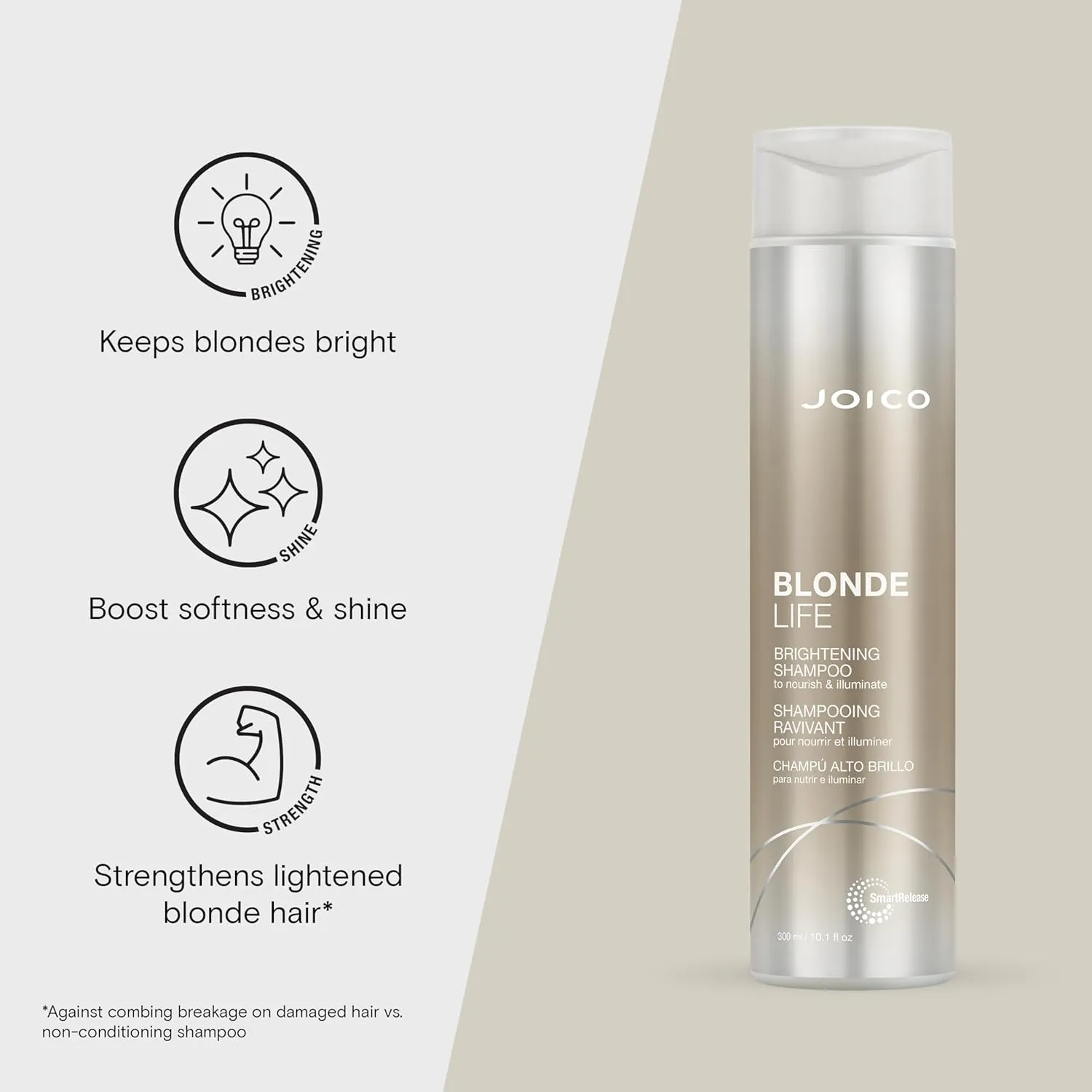 Joico Blonde Life Brightening Shampoo | For Blonde Hair | Add Softness & Smoothness | Sulfate Free | With Monoi & Tamanu Oil