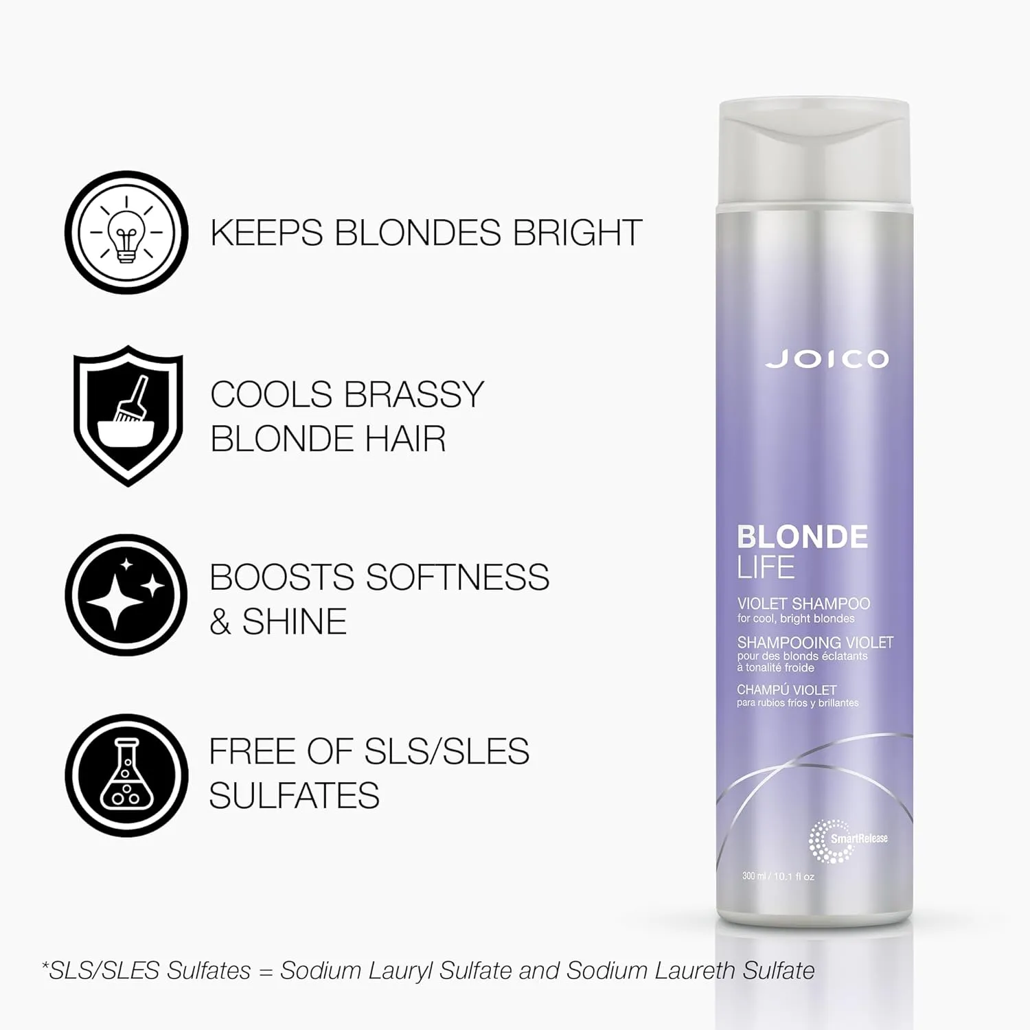 Joico Blonde Life Violet Shampoo & Conditioner Set| For Cool & Bright Blonde Hair | Neutralize Brassy Tones | Banish Yellow Tones | Boost Shine | Sulfate Free | Fortified With Monoi & Tamanu Oil