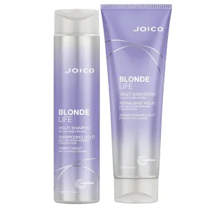 Joico Blonde Life Violet Shampoo & Conditioner Set| For Cool & Bright Blonde Hair | Neutralize Brassy Tones | Banish Yellow Tones | Boost Shine | Sulfate Free | Fortified With Monoi & Tamanu Oil