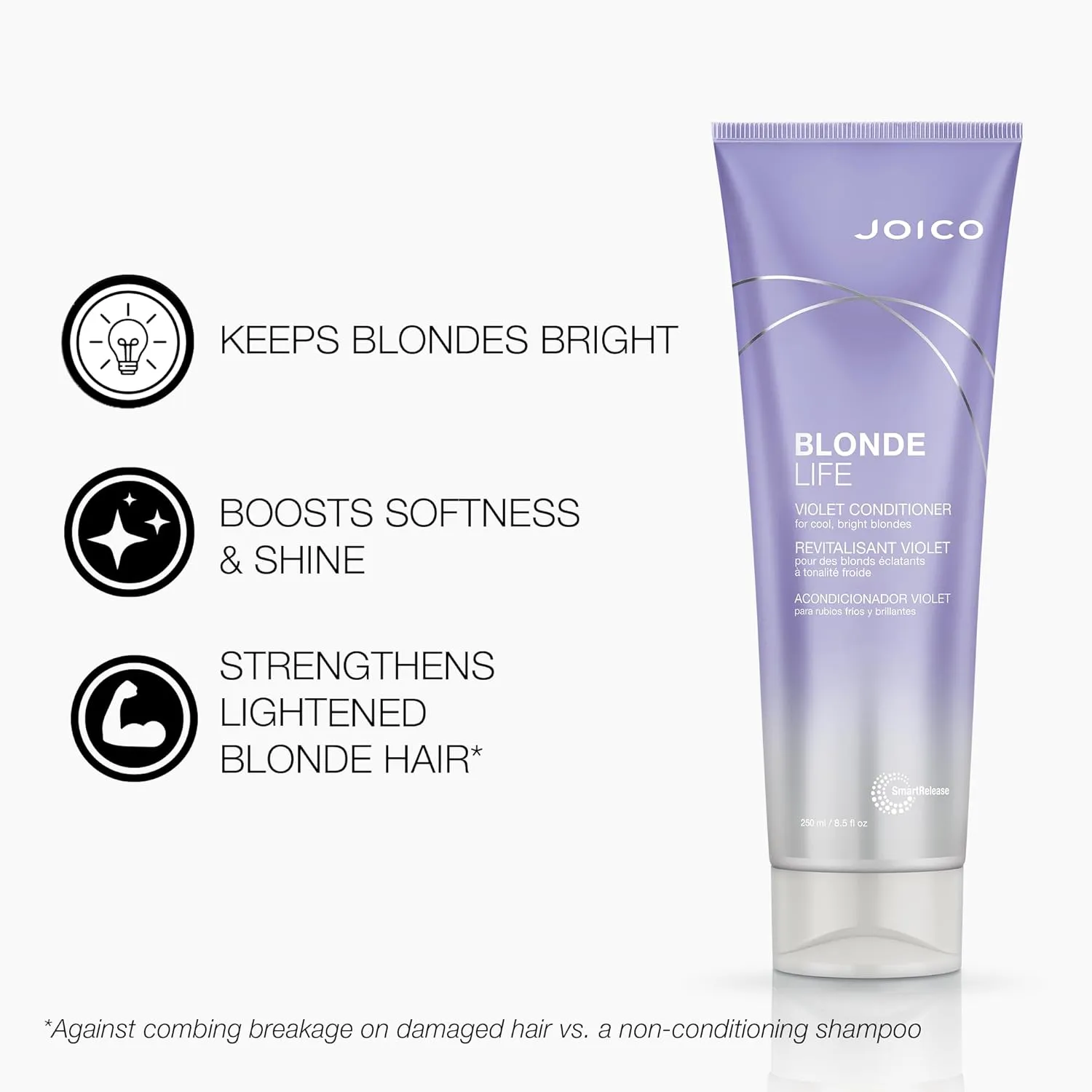 Joico Blonde Life Violet Shampoo & Conditioner Set| For Cool & Bright Blonde Hair | Neutralize Brassy Tones | Banish Yellow Tones | Boost Shine | Sulfate Free | Fortified With Monoi & Tamanu Oil