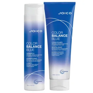 Joico Color Balance Blue Shampoo & Conditioner| For Lightened Brown Hair | Eliminate Brassy Orange Tones | Boost Color Vibrancy | Protect Against UV Radiation | With Rosehip Oil & Green Tea Extract
