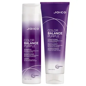 Joico Color Balance Purple Shampoo and Conditioner | For Cool Blonde or Gray Hair | Eliminate Brassy Yellow Tones | Boost Color Vibrancy & Shine | UV Protection | With Rosehip Oil & Green Tea Extract